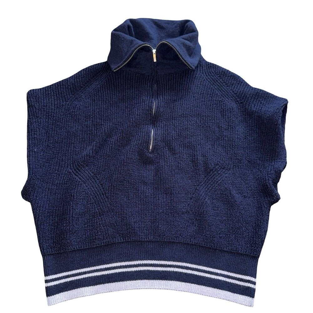 Maeve Navy Blue Sweater Vest‎ Turtleneck Size XL Nautical Preppy Classic